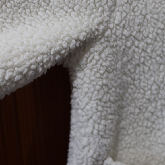 Cuddl Duds White Fuzzy Fleece Teddy Jacket Medium - Picture 4 of 12